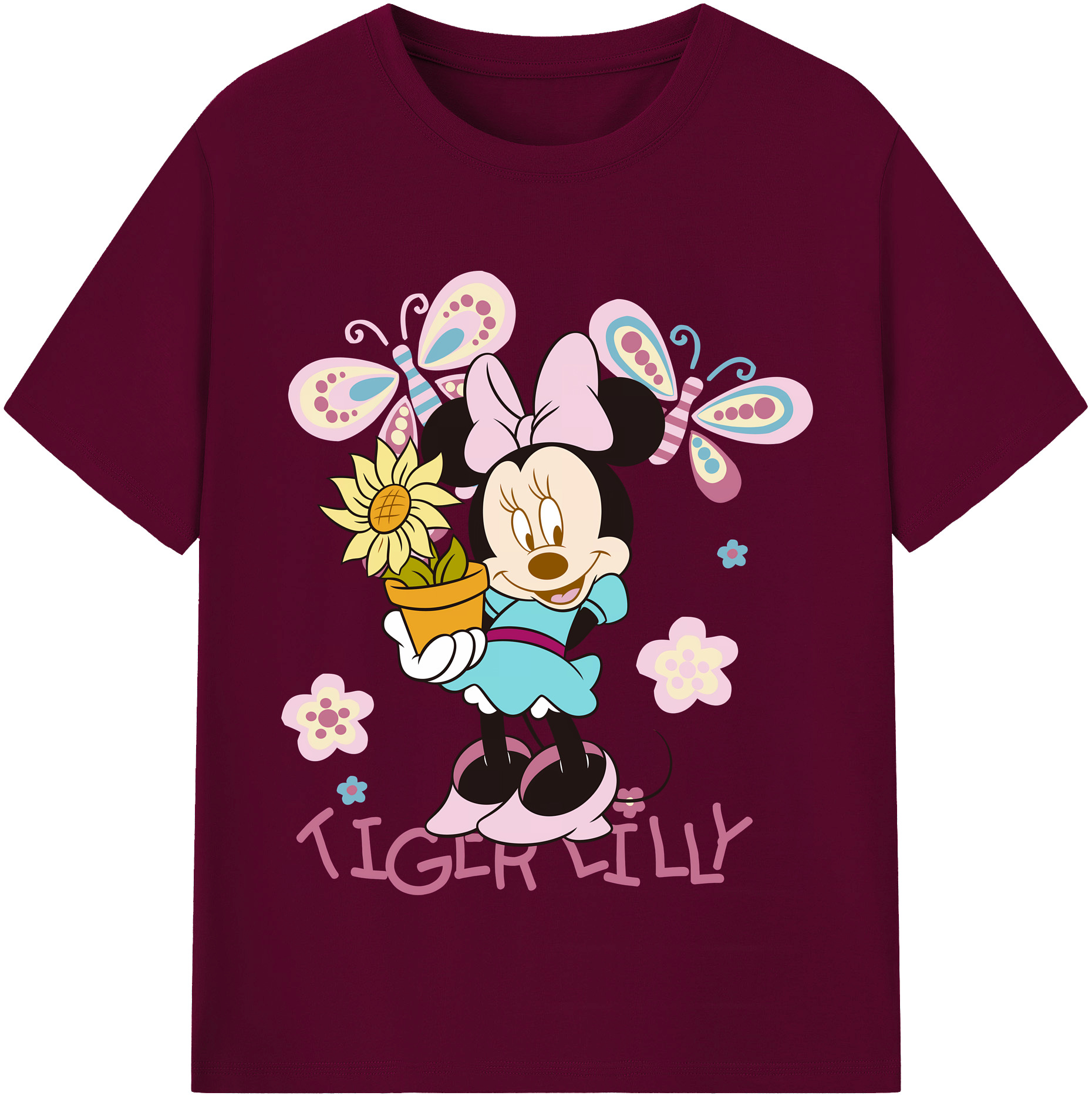 （画像用） ミッキーマウス Mickey Mouse レディースカジュアルプリントTシャツ（綿100％）